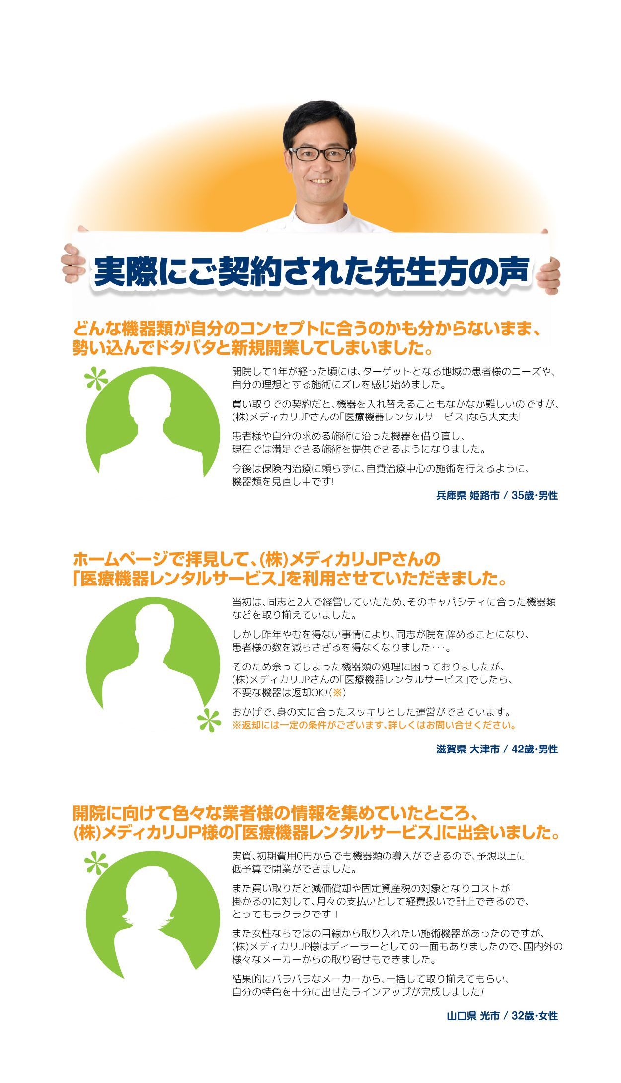 実際にご契約された先生方の声